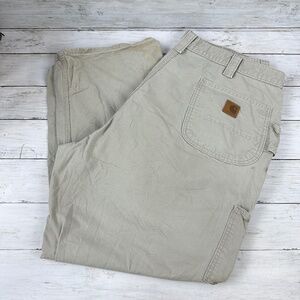 Carhartt Mens Carpenter Pants‎ Original Fit B151 Tan 42x30 Work Grunge (41x27.5)